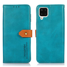 Custodia Portafoglio In Pelle Cover con Supporto N07P per Samsung Galaxy A12 5G Ciano