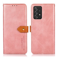 Custodia Portafoglio In Pelle Cover con Supporto N07P per Samsung Galaxy A52s 5G Rosa
