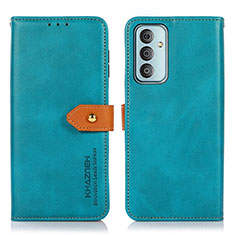 Custodia Portafoglio In Pelle Cover con Supporto N07P per Samsung Galaxy F23 5G Ciano