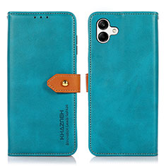 Custodia Portafoglio In Pelle Cover con Supporto N07P per Samsung Galaxy M04 Ciano