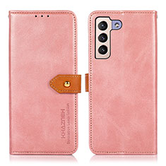 Custodia Portafoglio In Pelle Cover con Supporto N07P per Samsung Galaxy S21 FE 5G Rosa