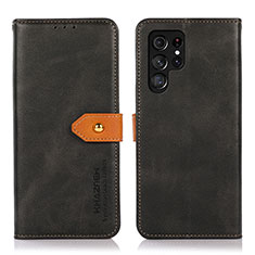 Custodia Portafoglio In Pelle Cover con Supporto N07P per Samsung Galaxy S22 Ultra 5G Nero