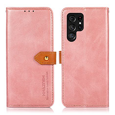 Custodia Portafoglio In Pelle Cover con Supporto N07P per Samsung Galaxy S23 Ultra 5G Rosa