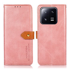 Custodia Portafoglio In Pelle Cover con Supporto N07P per Xiaomi Mi 13 5G Rosa