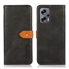 Custodia Portafoglio In Pelle Cover con Supporto N07P per Xiaomi Poco F5 5G Nero