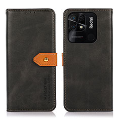 Custodia Portafoglio In Pelle Cover con Supporto N07P per Xiaomi Redmi 10 India Nero