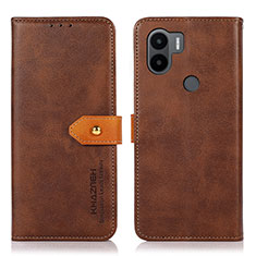 Custodia Portafoglio In Pelle Cover con Supporto N07P per Xiaomi Redmi A1 Plus Marrone