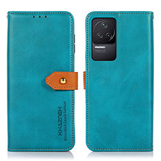 Custodia Portafoglio In Pelle Cover con Supporto N07P per Xiaomi Redmi K50 5G Ciano