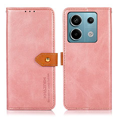 Custodia Portafoglio In Pelle Cover con Supporto N07P per Xiaomi Redmi Note 13 Pro 5G Rosa