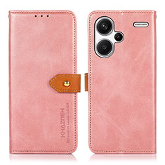 Custodia Portafoglio In Pelle Cover con Supporto N07P per Xiaomi Redmi Note 13 Pro+ Plus 5G Rosa