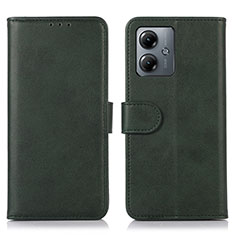 Custodia Portafoglio In Pelle Cover con Supporto N08P per Motorola Moto G14 Verde