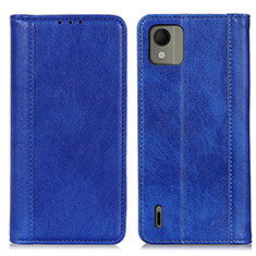 Custodia Portafoglio In Pelle Cover con Supporto N08P per Nokia C110 Blu