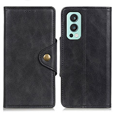 Custodia Portafoglio In Pelle Cover con Supporto N08P per OnePlus Nord 2 5G Nero