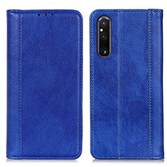 Custodia Portafoglio In Pelle Cover con Supporto N08P per Sony Xperia 1 V Blu