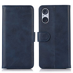 Custodia Portafoglio In Pelle Cover con Supporto N08P per Sony Xperia 5 V Blu