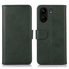 Custodia Portafoglio In Pelle Cover con Supporto N08P per Xiaomi Redmi 13C Verde