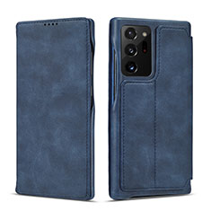 Custodia Portafoglio In Pelle Cover con Supporto N09 per Samsung Galaxy Note 20 Ultra 5G Blu
