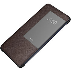 Custodia Portafoglio In Pelle Cover con Supporto P01 per Huawei Mate 20 Pro Marrone