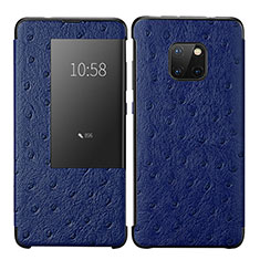 Custodia Portafoglio In Pelle Cover con Supporto P02 per Huawei Mate 20 Pro Blu