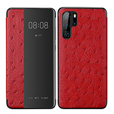 Custodia Portafoglio In Pelle Cover con Supporto P02 per Huawei P30 Pro New Edition Rosso
