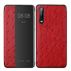 Custodia Portafoglio In Pelle Cover con Supporto P02 per Huawei P30 Rosso