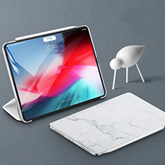 Custodia Portafoglio In Pelle Cover con Supporto per Apple iPad Pro 11 (2018) Bianco