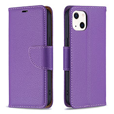 Custodia Portafoglio In Pelle Cover con Supporto per Apple iPhone 14 Plus Viola