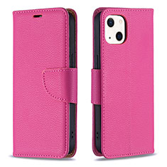 Custodia Portafoglio In Pelle Cover con Supporto per Apple iPhone 15 Plus Rosa Caldo