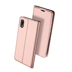 Custodia Portafoglio In Pelle Cover con Supporto per Huawei Enjoy 9 Oro Rosa