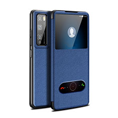 Custodia Portafoglio In Pelle Cover con Supporto per Huawei Enjoy Z 5G Blu