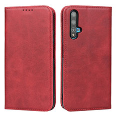 Custodia Portafoglio In Pelle Cover con Supporto per Huawei Honor 20 Rosso