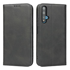 Custodia Portafoglio In Pelle Cover con Supporto per Huawei Honor 20S Nero