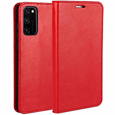 Custodia Portafoglio In Pelle Cover con Supporto per Huawei Honor V30 5G Rosso