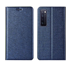 Custodia Portafoglio In Pelle Cover con Supporto per Huawei Nova 7 5G Blu