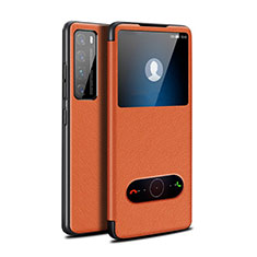 Custodia Portafoglio In Pelle Cover con Supporto per Huawei Nova 7 Pro 5G Arancione