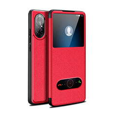 Custodia Portafoglio In Pelle Cover con Supporto per Huawei Nova 8 5G Rosso