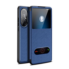 Custodia Portafoglio In Pelle Cover con Supporto per Huawei Nova 8 Pro 5G Blu