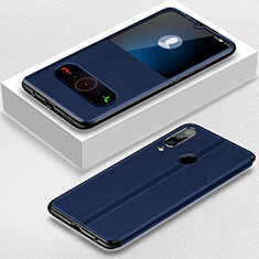 Custodia Portafoglio In Pelle Cover con Supporto per Huawei P30 Lite XL Blu