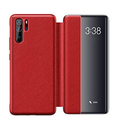 Custodia Portafoglio In Pelle Cover con Supporto per Huawei P30 Pro Rosso