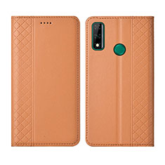 Custodia Portafoglio In Pelle Cover con Supporto per Huawei Y8s Arancione