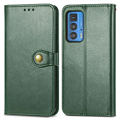 Custodia Portafoglio In Pelle Cover con Supporto per Motorola Moto Edge 20 Pro 5G Verde