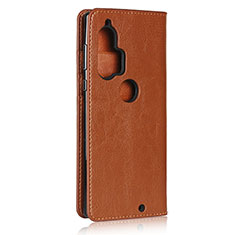 Custodia Portafoglio In Pelle Cover con Supporto per Motorola Moto Edge Plus Arancione