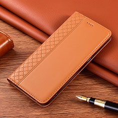 Custodia Portafoglio In Pelle Cover con Supporto per Motorola Moto G9 Play Arancione