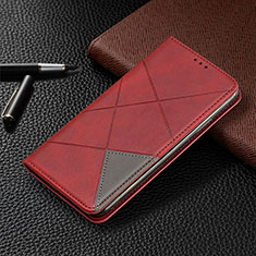 Custodia Portafoglio In Pelle Cover con Supporto per Nokia 1.3 Rosso