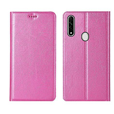 Custodia Portafoglio In Pelle Cover con Supporto per Oppo A31 Rosa