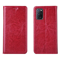 Custodia Portafoglio In Pelle Cover con Supporto per Oppo A72 Rosso