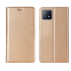 Custodia Portafoglio In Pelle Cover con Supporto per Oppo A73 5G Oro