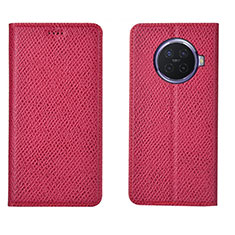 Custodia Portafoglio In Pelle Cover con Supporto per Oppo Ace2 Rosso