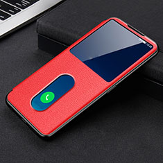 Custodia Portafoglio In Pelle Cover con Supporto per Oppo Find X3 Lite 5G Rosso