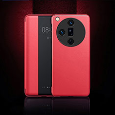 Custodia Portafoglio In Pelle Cover con Supporto per Oppo Find X7 5G Rosso